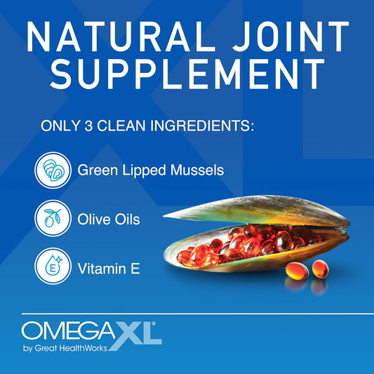 OmegaXL Joint & Muscle Support Green-Lipped Mussel Oil Supplement – 300 Soft Gels