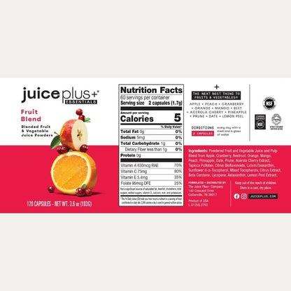 Juice Plus+ Essentials Fruit & Vegetable Blend Capsules – 2 Pack (240 Capsules Total)