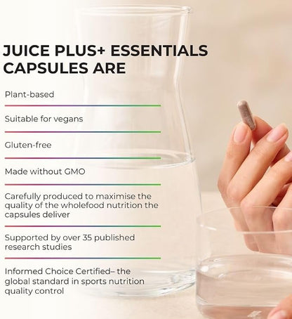 Juice Plus+ Essentials Fruit & Vegetable Blend Capsules – 2 Pack (240 Capsules Total)