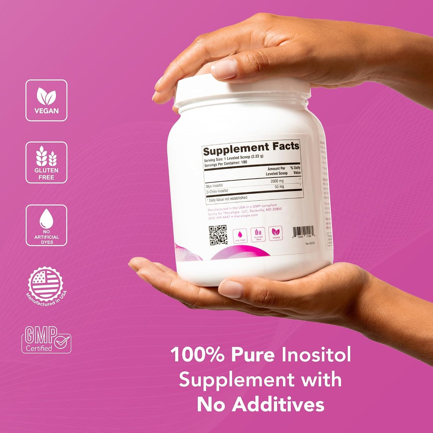 Theralogix Ovasitol Inositol Powder Supplement – 400g Canister (90 Day Supply)