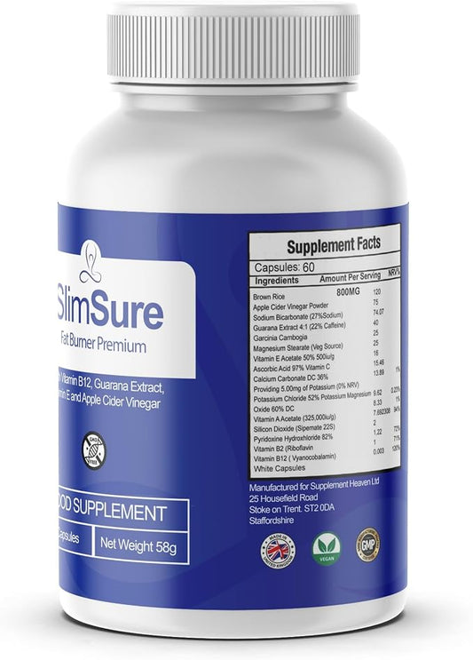 SlimSure Fat Burner Premium Food Supplement – 60 Capsules (58g)