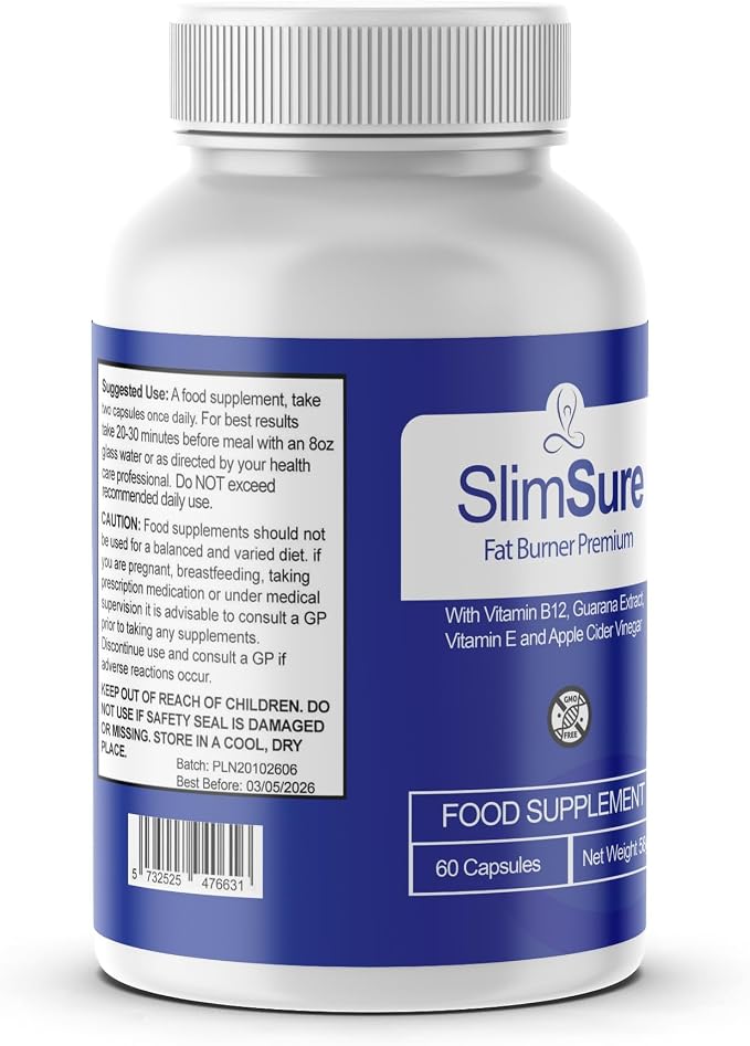 SlimSure Fat Burner Premium Food Supplement – 60 Capsules (58g)
