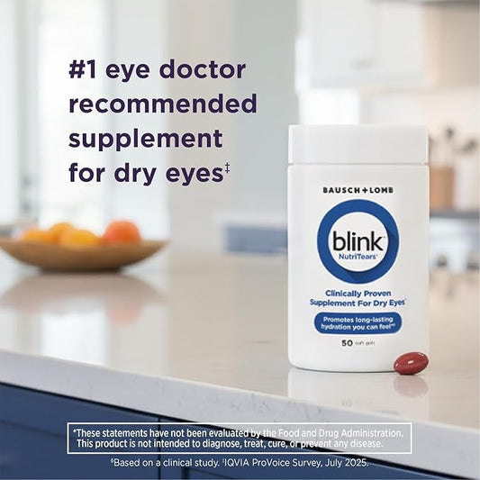 Bausch + Lomb Blink NutriTears Dry Eye Supplement – 50 Softgels
