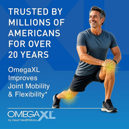 OmegaXL Joint & Muscle Support Green-Lipped Mussel Oil Supplement – 300 Soft Gels