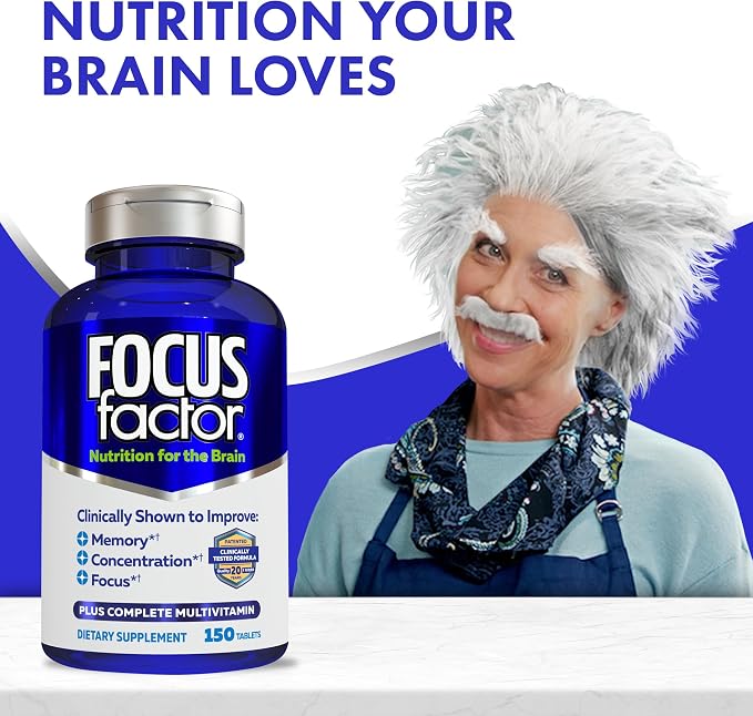 Focus Factor Brain Health Supplement & Complete Multivitamin – 150 Tablets