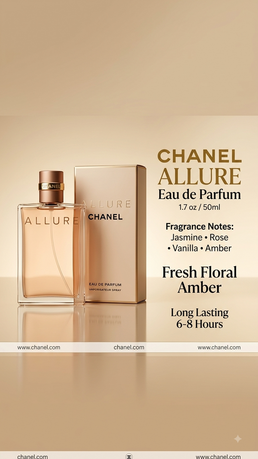 Chanel Allure Eau de Parfum for Women – 1.7 oz (50ml)