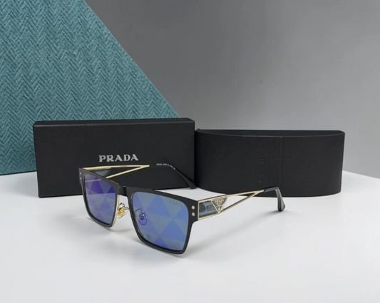 Prada Style Polarised Sunglasses for Men – Luxury Black & Blue UV Sunglasses