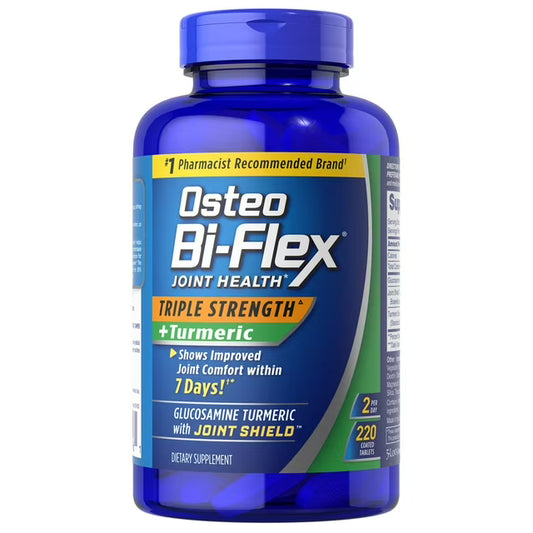 Osteo Bi-Flex Triple Strength + Turmeric Joint Health Supplements – 220 Coated Tablets