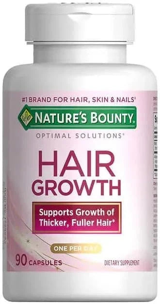 Nature's Bounty Optimal Solutions Hair Growth Supplement – 90 Capsules (3 Month Supply)