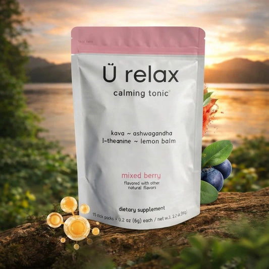 Ü Relax Calming Tonic Drink Mix – Mixed Berry (15 Stick Packs, 90g)