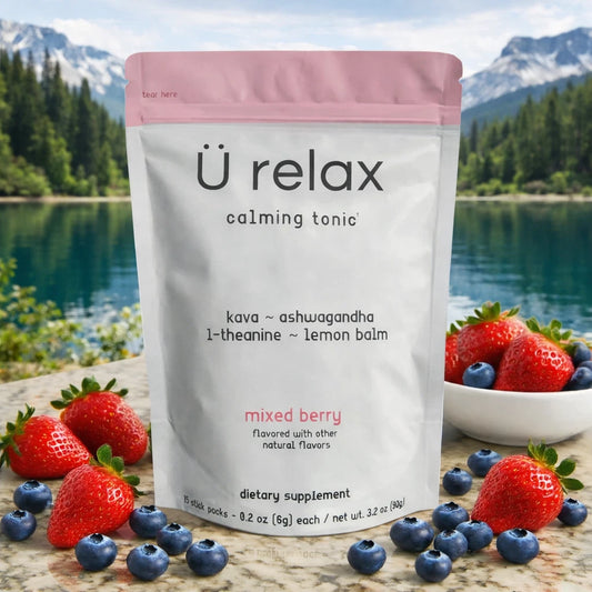 Ü Relax Calming Tonic Drink Mix – Mixed Berry (15 Stick Packs, 90g)