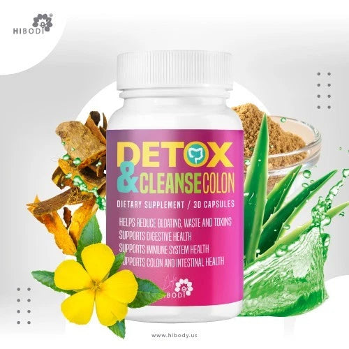 HIBODI Detox & Cleanse Colon Dietary Supplement – 30 Capsules
